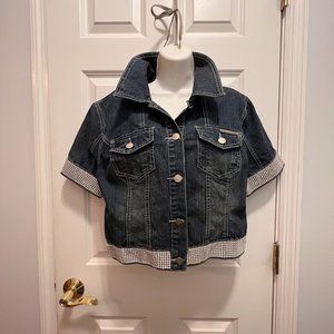 Platinum Plush XL crop jean jacket